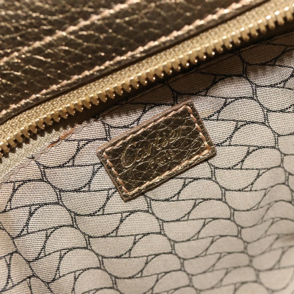 CARTIER Ladonia Chain Tote Bag Suede Gold Auth 185121A