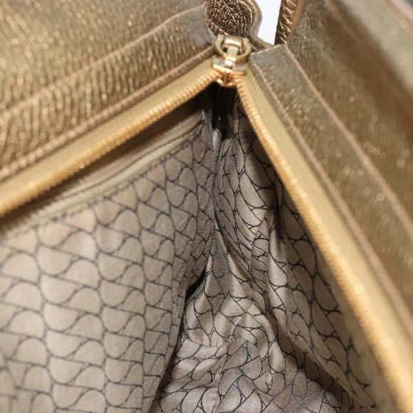 CARTIER Ladonia Chain Tote Bag Suede Gold Auth 185121A