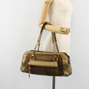 CARTIER Ladonia Chain Tote Bag Suede Gold Auth 185121A-25