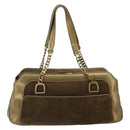 CARTIER Ladonia Chain Tote Bag Suede Gold Auth 185121A-3