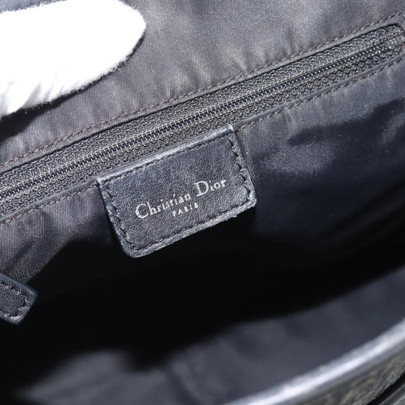 Christian Dior Trotter Canvas Tote Bag Black Silver Auth 185124
