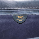 CELINE Hand Bag Leather Black Gold Auth 185125-14