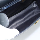 CELINE Hand Bag Leather Black Gold Auth 185125-15