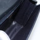 CELINE Hand Bag Leather Black Gold Auth 185125-16