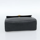 CELINE Hand Bag Leather Black Gold Auth 185125-9