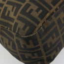 FENDI Zucca Canvas Mamma Baguette Shoulder Bag Black Brown Auth 185126-15