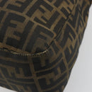 FENDI Zucca Canvas Mamma Baguette Shoulder Bag Black Brown Auth 185126-16