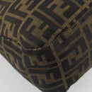 FENDI Zucca Canvas Mamma Baguette Shoulder Bag Black Brown Auth 185126-17