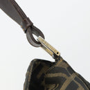 FENDI Zucca Canvas Mamma Baguette Shoulder Bag Black Brown Auth 185126-9
