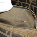 FENDI Zucca Canvas Mamma Baguette Shoulder Bag Black Brown Auth 185126-12