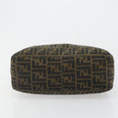 FENDI Zucca Canvas Mamma Baguette Shoulder Bag Black Brown Auth 185126-5