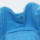 PRADA Kanapa MM Hand Bag Canvas Blue Gold Auth 185130-16