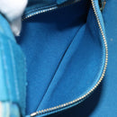 PRADA Kanapa MM Hand Bag Canvas Blue Gold Auth 185130-19