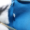 PRADA Kanapa MM Hand Bag Canvas Blue Gold Auth 185130-22
