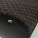 CELINE Macadam Canvas Hand Bag PVC Leather Black Gold Auth 185132A-10