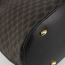 CELINE Macadam Canvas Hand Bag PVC Leather Black Gold Auth 185132A-11