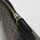 CELINE Macadam Canvas Hand Bag PVC Leather Black Gold Auth 185132A-14