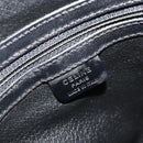 CELINE Macadam Canvas Hand Bag PVC Leather Black Gold Auth 185132A-15