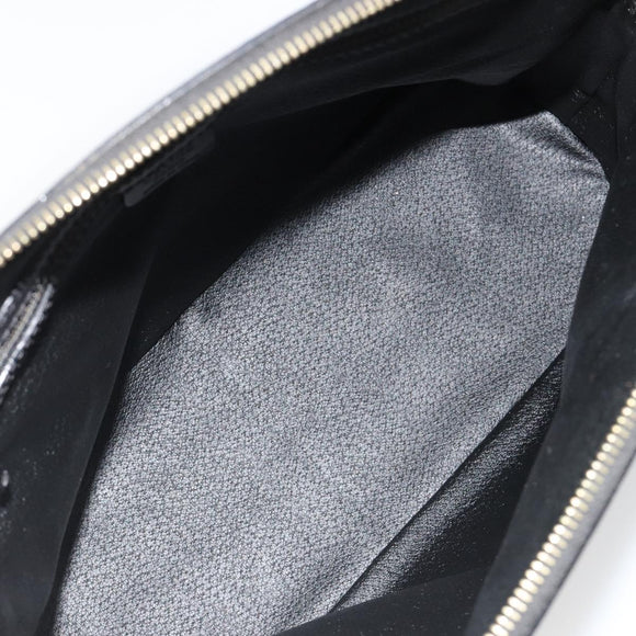 CELINE Macadam Canvas Hand Bag PVC Leather Black Gold Auth 185132A