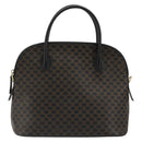 CELINE Macadam Canvas Hand Bag PVC Leather Black Gold Auth 185132A-2
