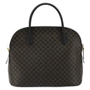 CELINE Macadam Canvas Hand Bag PVC Leather Black Gold Auth 185132A-3