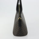CELINE Macadam Canvas Hand Bag PVC Leather Black Gold Auth 185132A-4