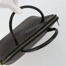 CELINE Macadam Canvas Hand Bag PVC Leather Black Gold Auth 185132A-6