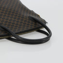 CELINE Macadam Canvas Hand Bag PVC Leather Black Gold Auth 185132A-7