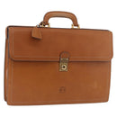 LOEWE Anagram Business Bag Leather Brown Gold Auth 185133-1