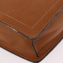 LOEWE Anagram Business Bag Leather Brown Gold Auth 185133-9
