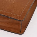 LOEWE Anagram Business Bag Leather Brown Gold Auth 185133-14