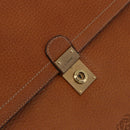 LOEWE Anagram Business Bag Leather Brown Gold Auth 185133-17