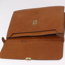 LOEWE Anagram Business Bag Leather Brown Gold Auth 185133-10