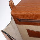 LOEWE Anagram Business Bag Leather Brown Gold Auth 185133-22