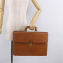 LOEWE Anagram Business Bag Leather Brown Gold Auth 185133-24