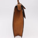 LOEWE Anagram Business Bag Leather Brown Gold Auth 185133-4