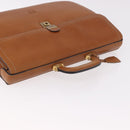 LOEWE Anagram Business Bag Leather Brown Gold Auth 185133-6