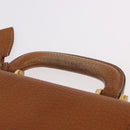LOEWE Anagram Business Bag Leather Brown Gold Auth 185133-8