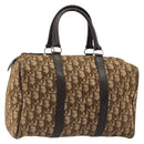 Christian Dior Trotter Canvas Hand Bag Black Gold Auth 185134-1