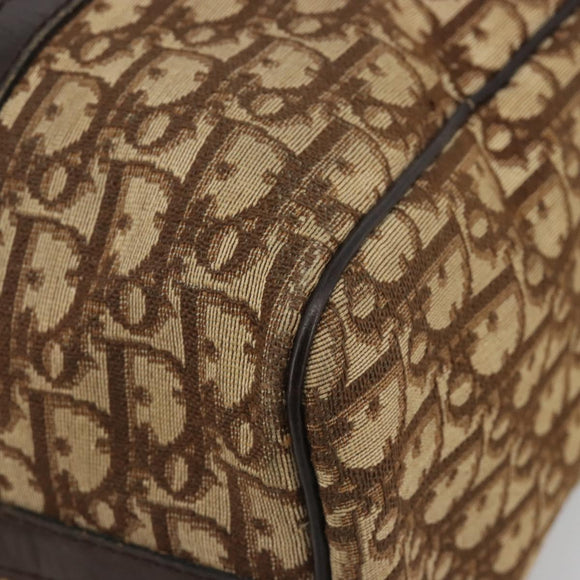 Christian Dior Trotter Canvas Hand Bag Black Gold Auth 185134