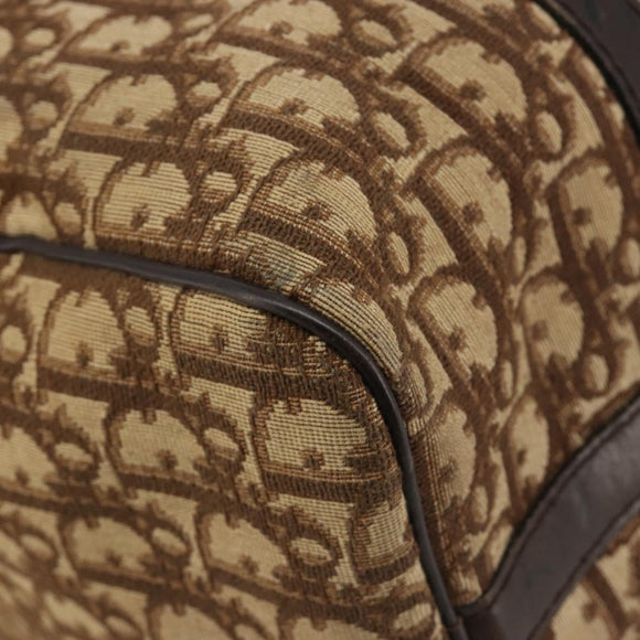Christian Dior Trotter Canvas Hand Bag Black Gold Auth 185134
