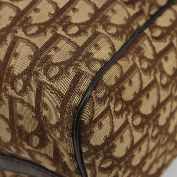 Christian Dior Trotter Canvas Hand Bag Black Gold Auth 185134
