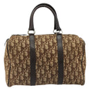 Christian Dior Trotter Canvas Hand Bag Black Gold Auth 185134-13