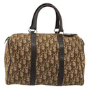 Christian Dior Trotter Canvas Hand Bag Black Gold Auth 185134-2