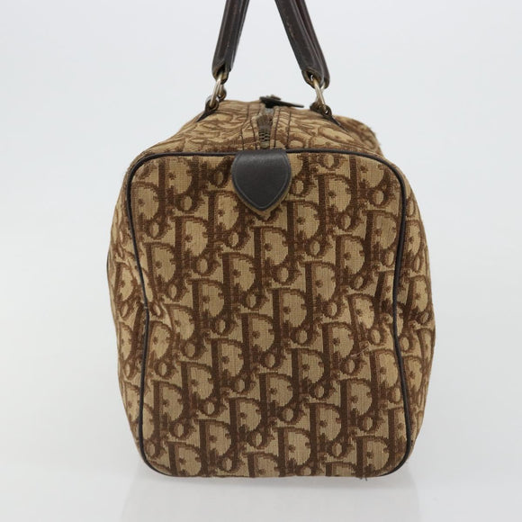 Christian Dior Trotter Canvas Hand Bag Black Gold Auth 185134