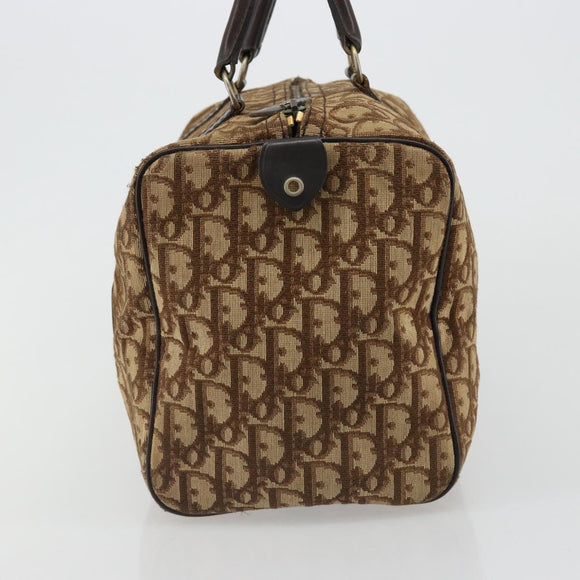 Christian Dior Trotter Canvas Hand Bag Black Gold Auth 185134