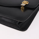 CELINE Chain Shoulder Bag Leather Black Gold Auth 185136V-15