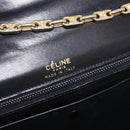 CELINE Chain Shoulder Bag Leather Black Gold Auth 185136V-10