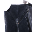 CELINE Chain Shoulder Bag Leather Black Gold Auth 185136V-21