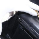 CELINE Chain Shoulder Bag Leather Black Gold Auth 185136V-22